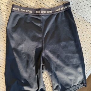 Aime Leon Dore Black Women's Bike Shorts with Branded Waistband